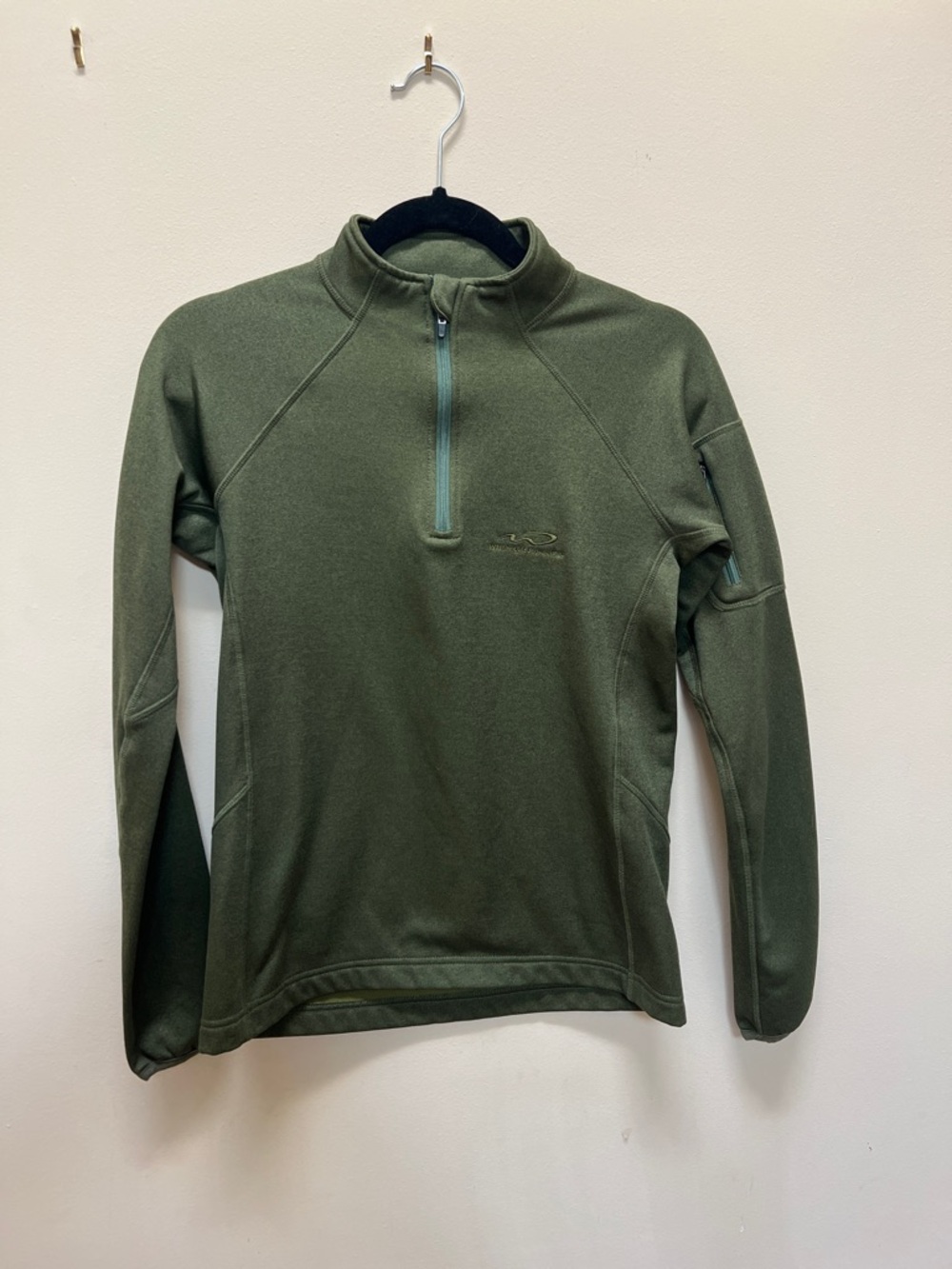 Women's Olive Green Quarter-Zip Performance Fleece Hoodie